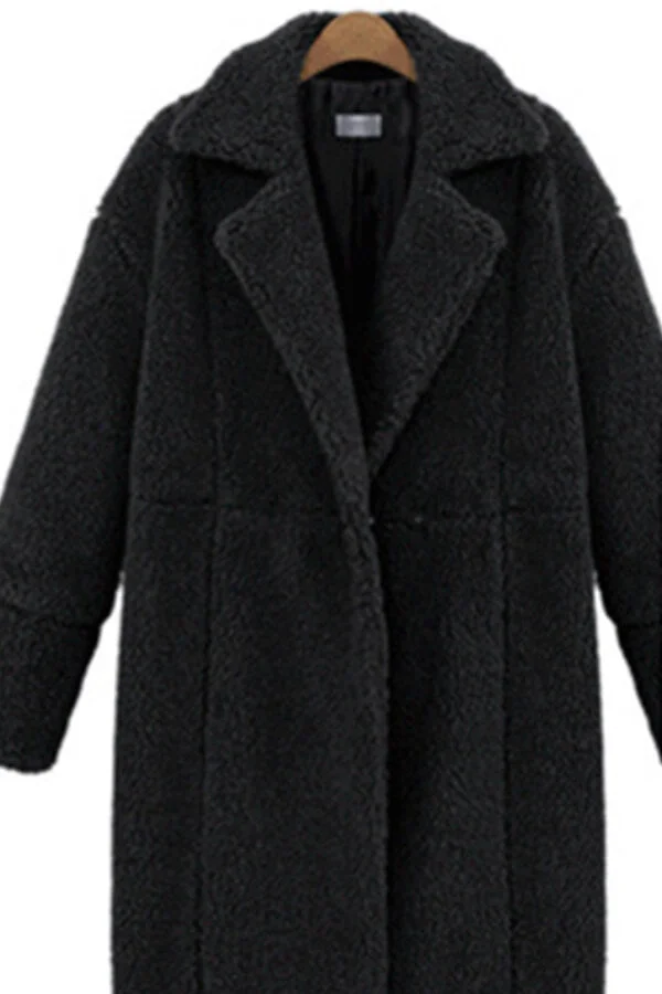 Fashion Solid Color Woolen Overcoat