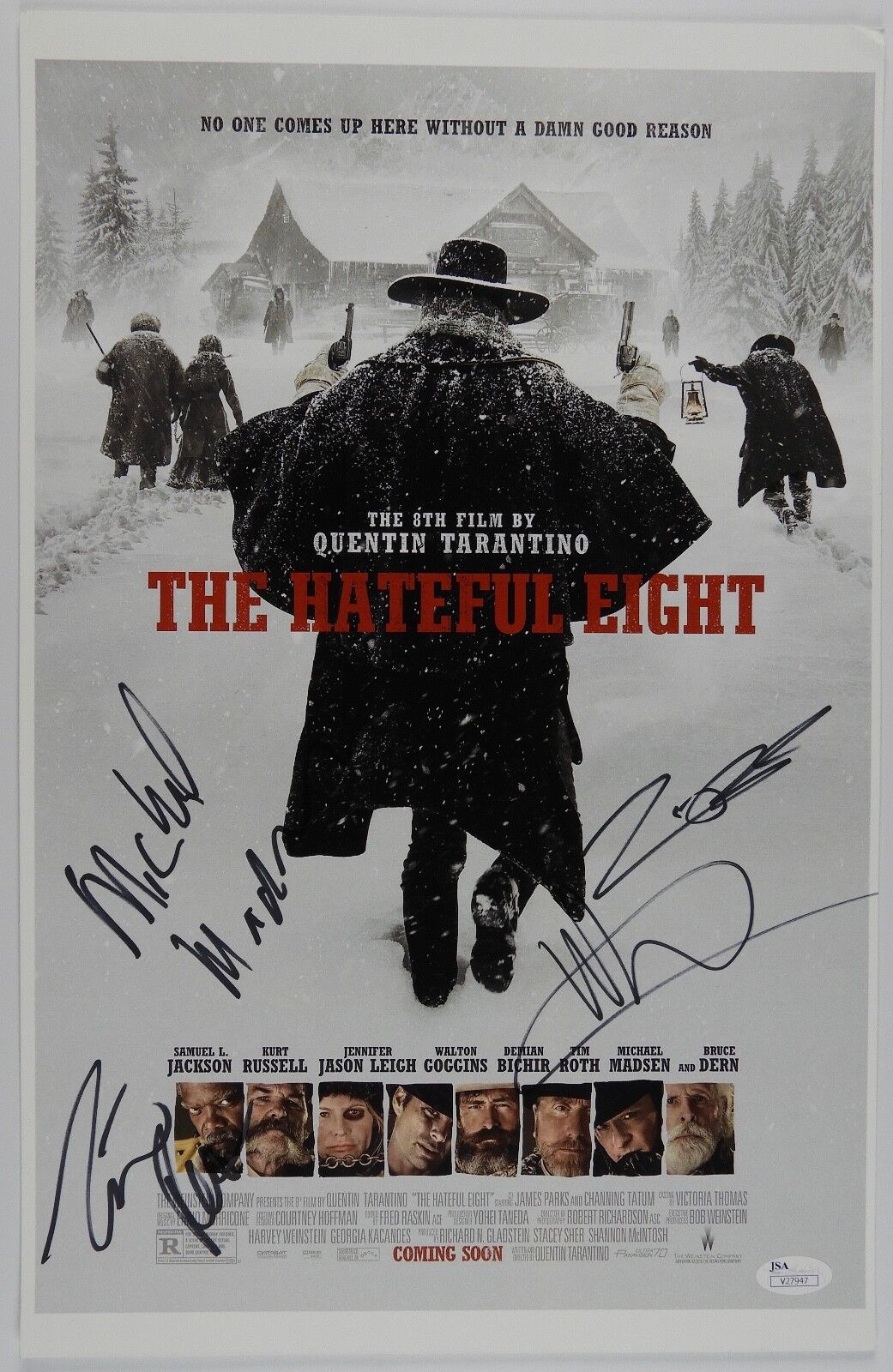 Hateful Eight Cast Autograph Signed 11 x 17 JSA COA Tim Roth Michael Madsen