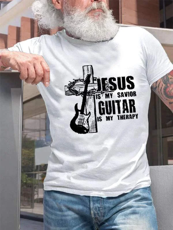 Jesus guitar Crew Neck T-Shirt