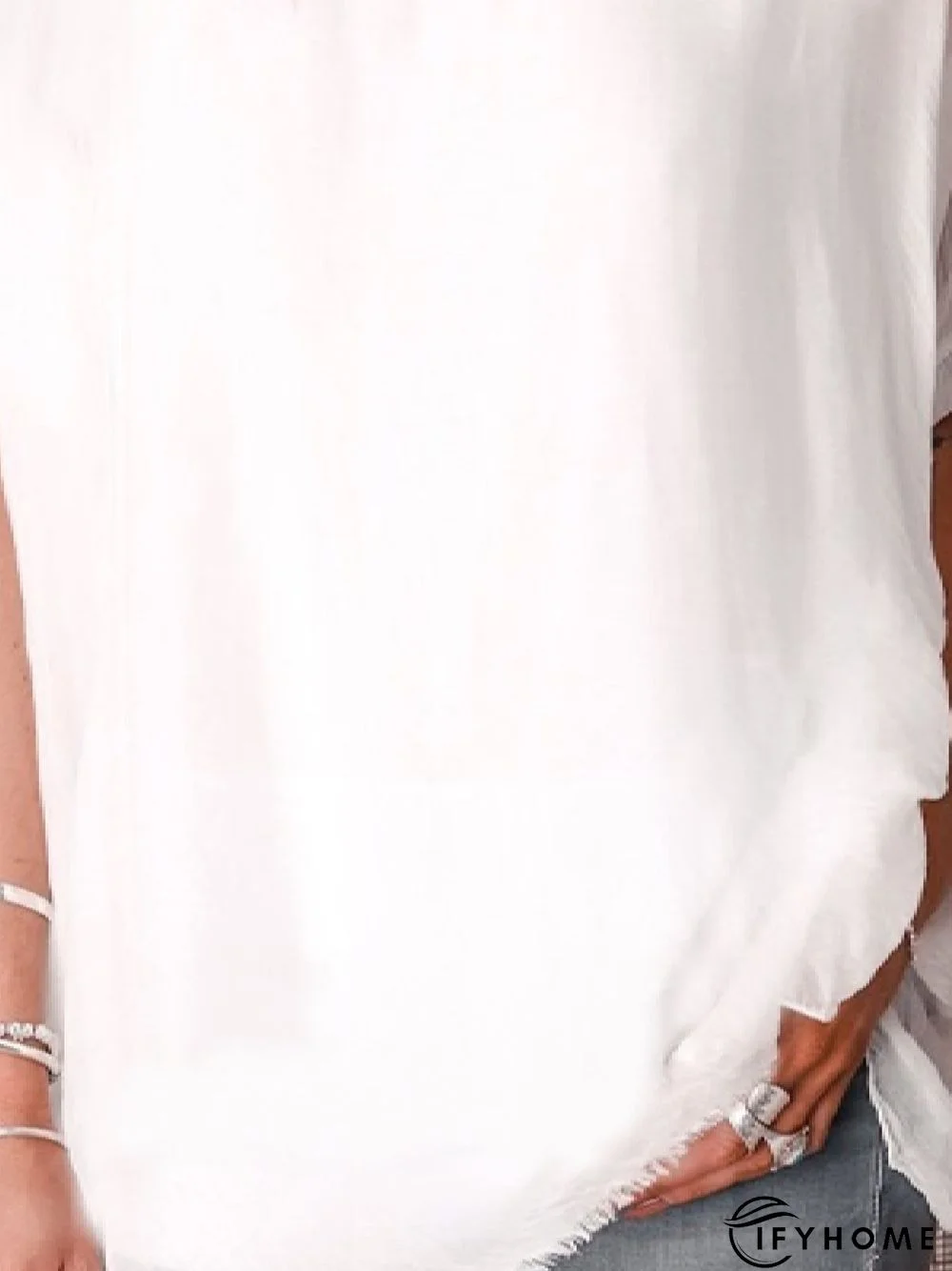 Casual Crew Neck Solid Short Sleeve Tops | IFYHOME