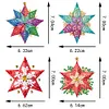 4Pcs Acrylic Special Shaped Christmas Star 5D DIY Diamond Art Brooch Jewelry Kit