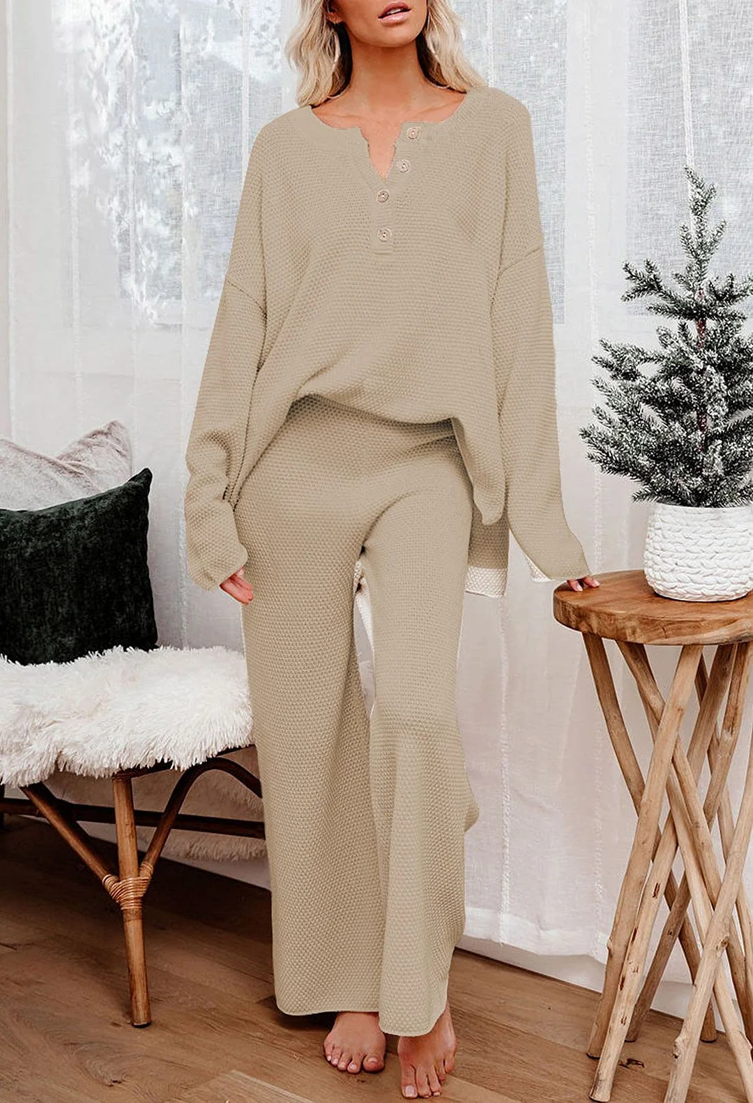 Solid color sweater set (2 Pieces)