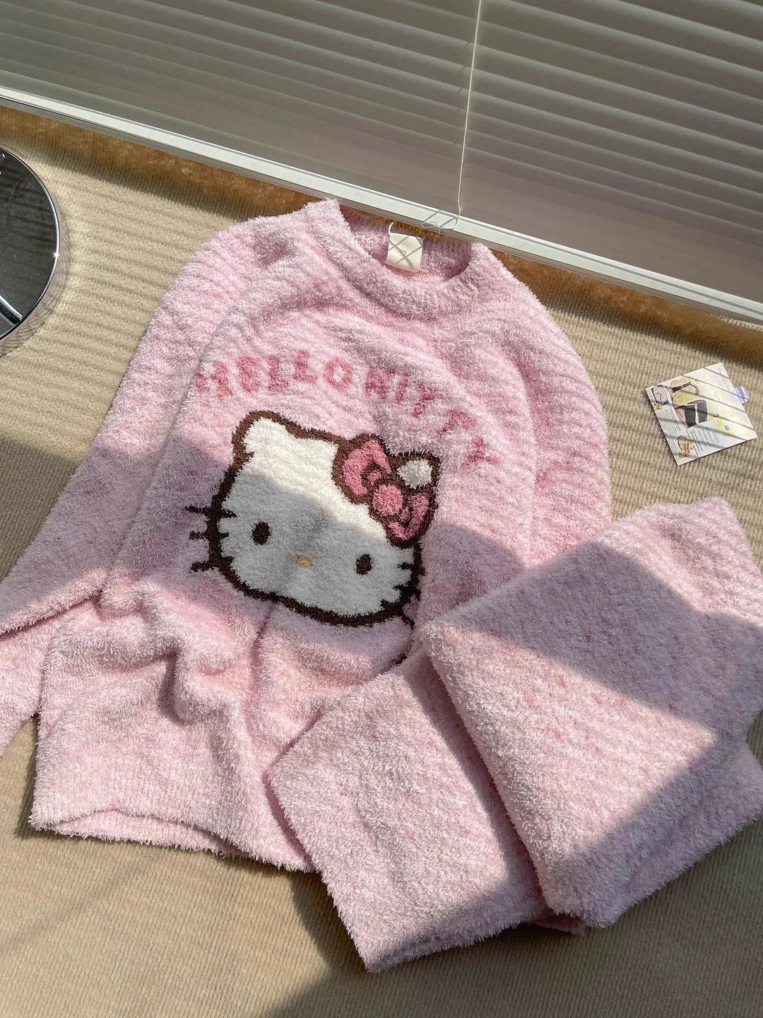 Pink Soft Kitty Fuzzy Pajama Set SK559