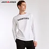 Jack Jones Brand BZSJ series NEW regular fit casualhome pajama rib O-neck letter printing long sleeve top T-shirt men |2183HE501