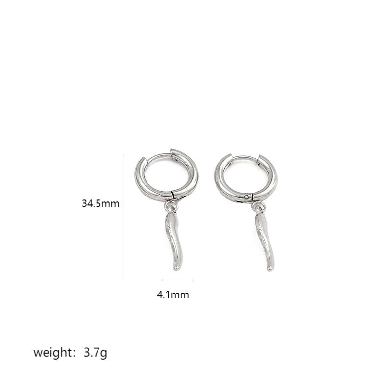 Stainless Steel 18K Gold Plated Minimalist Plating Chili Drop Earrings