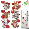 6Pcs Cat Diamond Painting Fridge Magnet DIY Diamond Painting Fridge Stickers