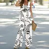 Women's Printed Vest Pants Two Piece Suit