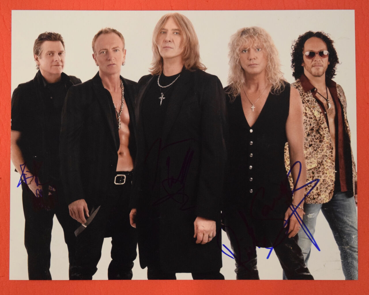 Def Leppard Signed Autographed 11x14 Photo Poster painting Joe Elliott Rick Allen Rick Savage