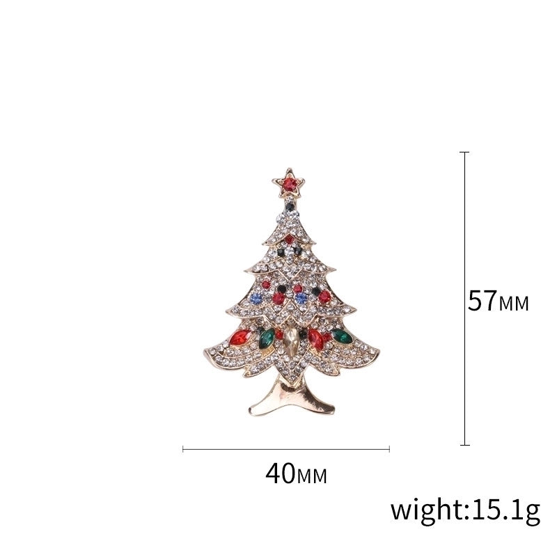 Fashion Pin Christmas Tree Alloy Inlay Rhinestones Women’S Brooches