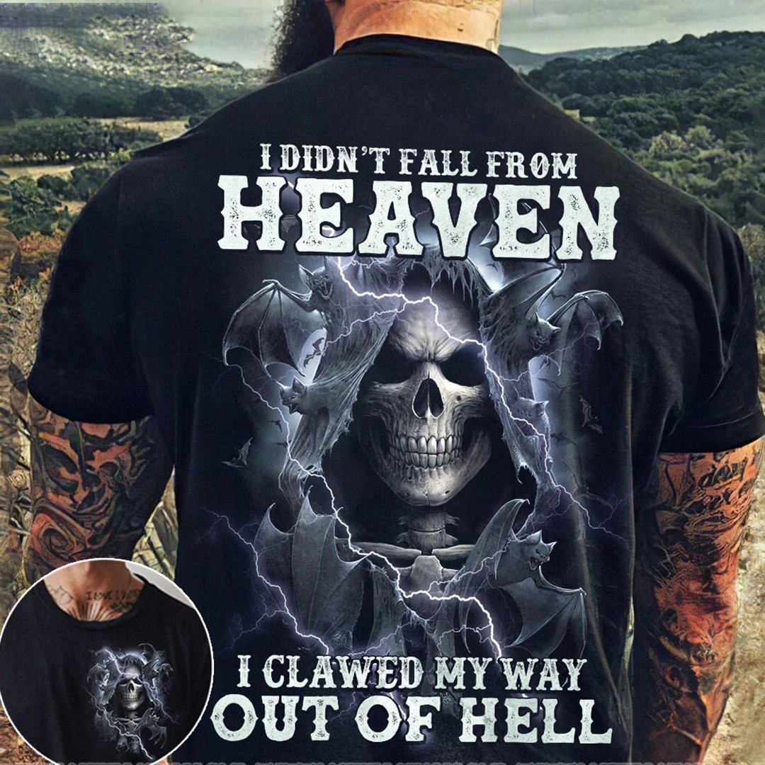 Out Of Hell Bat Skull All Over Print Mens Short Sleeve T-Shirt