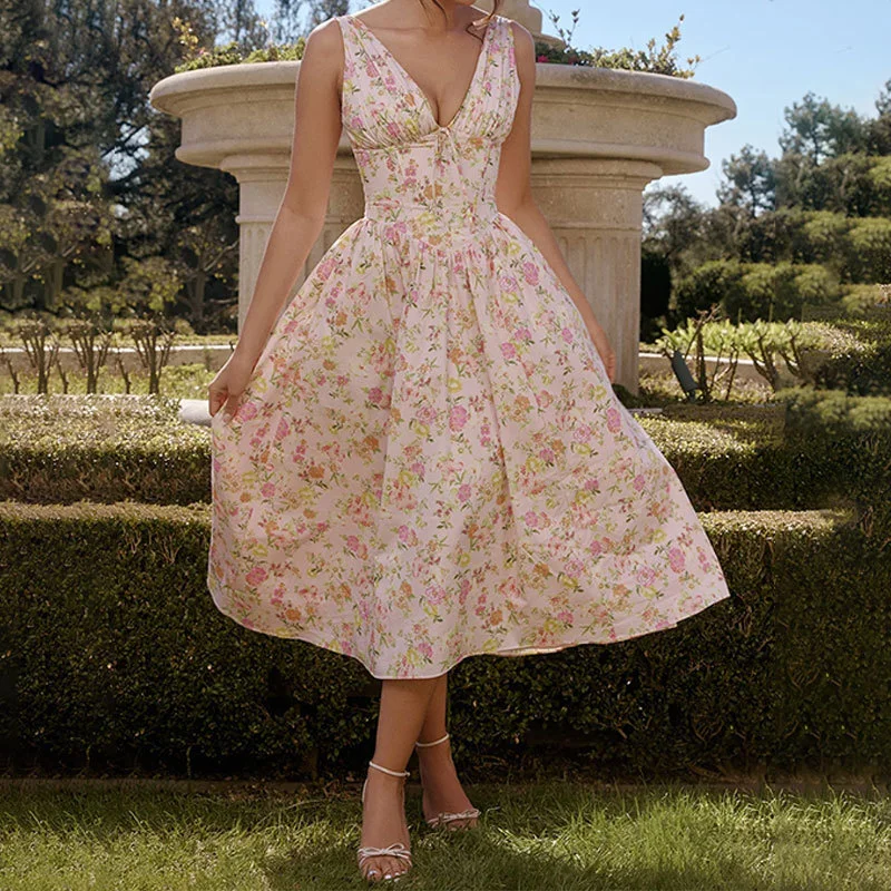 Uveng Uveng New Women's Temperament Elegant Fashion Back Print Sling Sexy Winter Dress