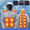 USB Electric Heated Hoodie with 17 Zones Heating Sweatshirt for Men Women Winter