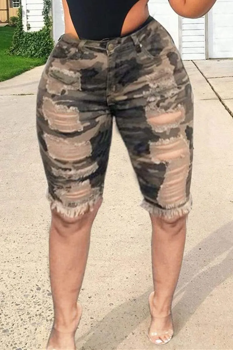 Fashion Broken Holes Skinny Jeans