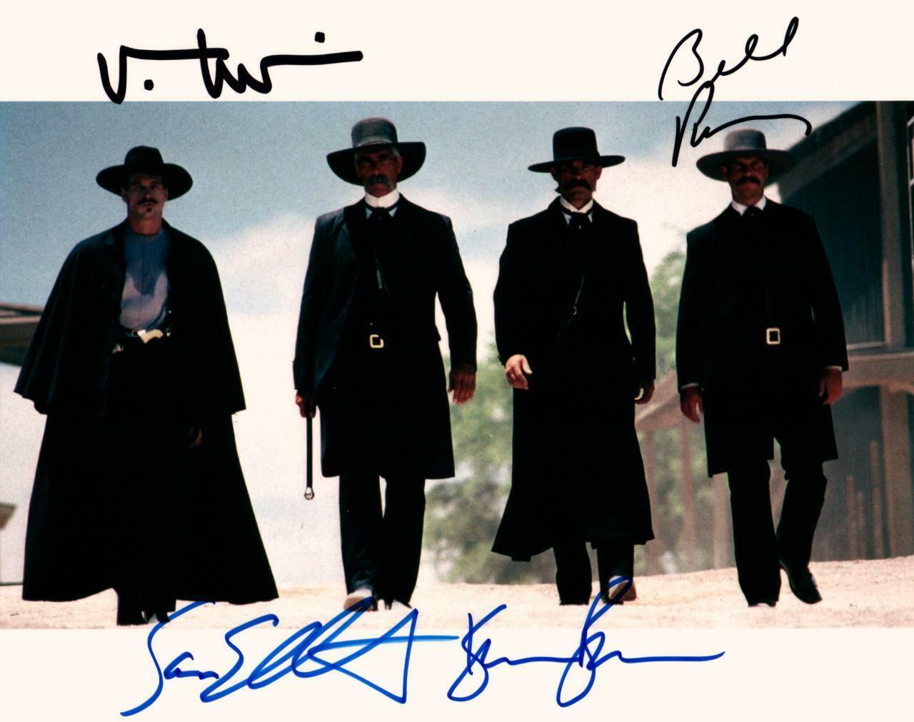 Tombstone Paxton Kurt Russell Elliott +1 signed 8x10 Picture autographed Photo Poster painting