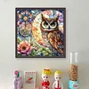 Glass Painting-Owl-11CT Stamped Cross Stitch 40*40cm/15.75*15.75in