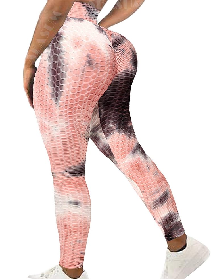 s tiedye black pink womens ribbed yoga active leggings