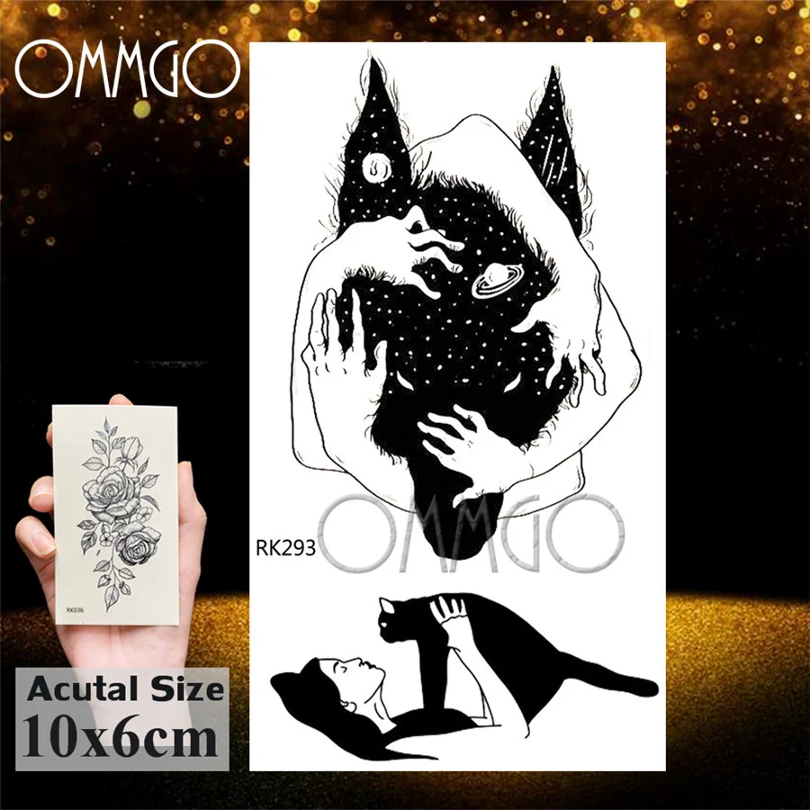 Sdrawing Doodle Tiger Flash Geometric Temporary Tattoos Sticker Diamond Fake Tatoos For Kids Boys Custom Tattoo Body Art