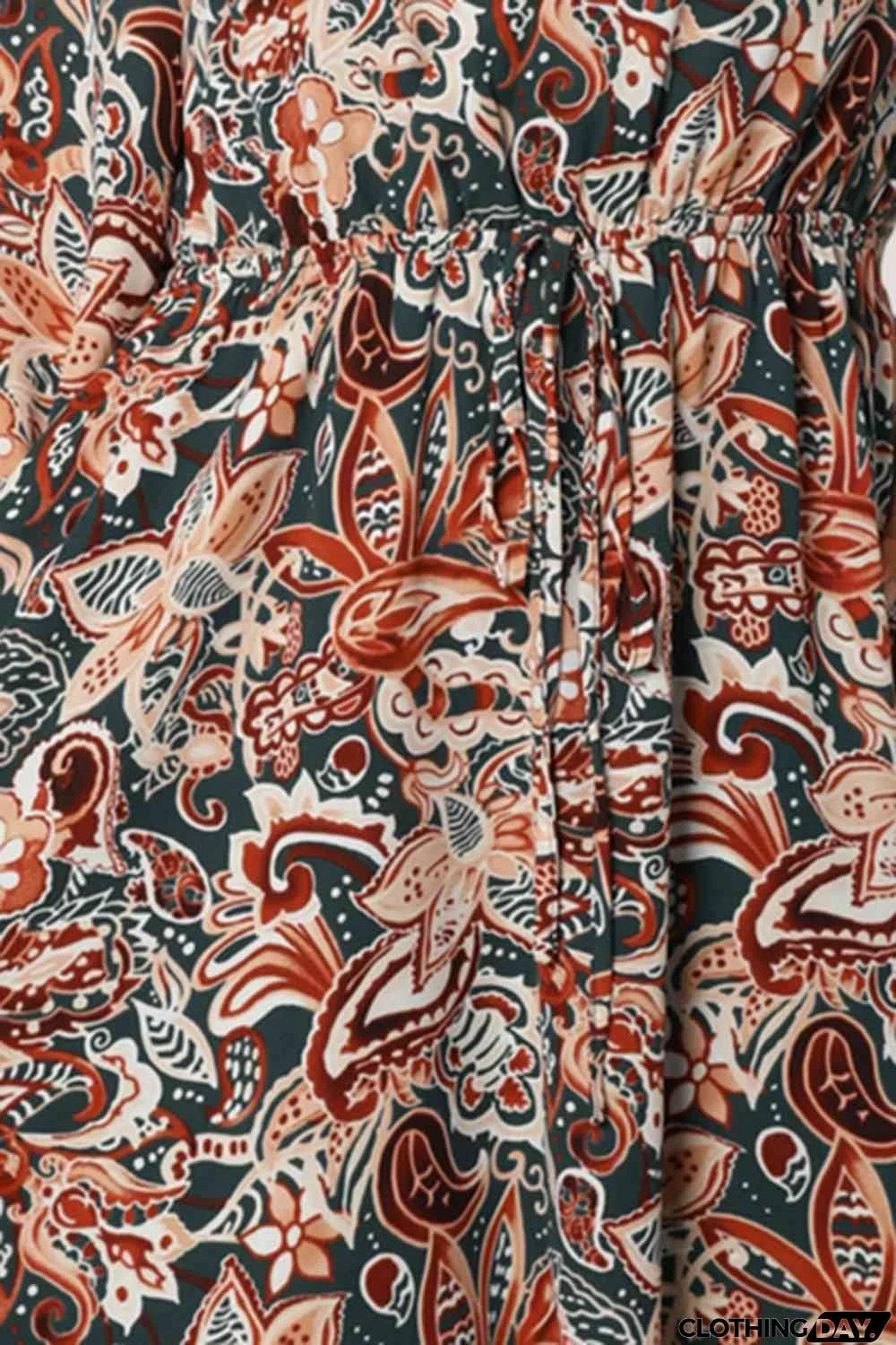 Printed V-Neck Mini Dress