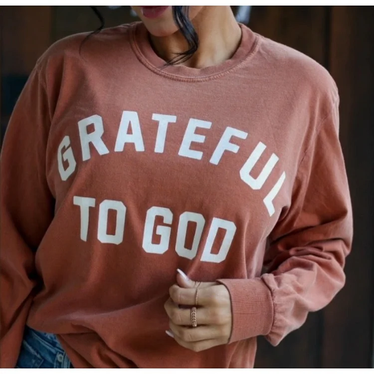 Women's Grateful To God Sweatshirt socialshop