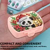 2Pcs 5d bricolage thème animal diamant peinture boîte de médecine cas strass (panda)