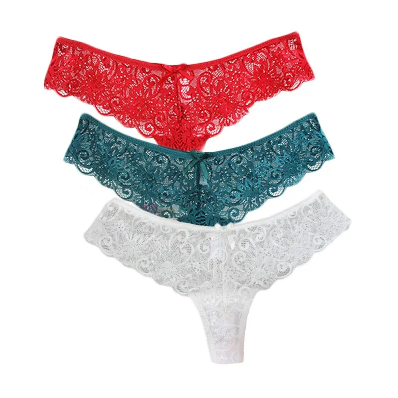 Women Panties 3Pcs/Set Sexy Lace Underwear Set Comfort Female Briefs Fashion Ladies Floral Panty Low Rise Underpants Lingerie