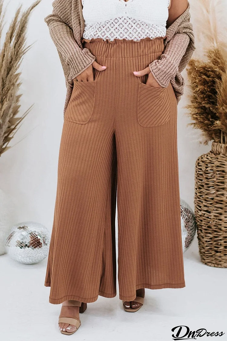 Plus Size Wide Leg Pants with Pockets