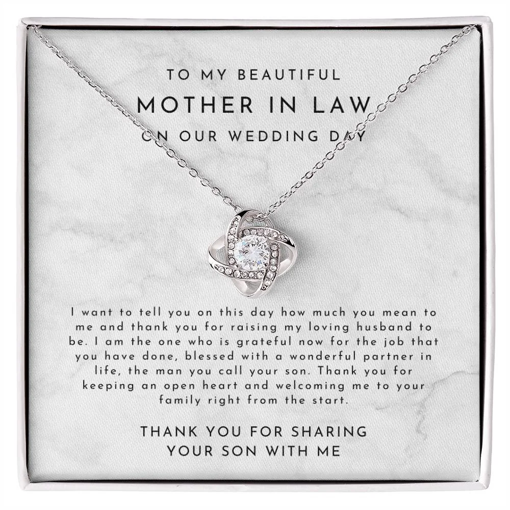 Mother In Law Gift (I Want To Tell You) Love Knot Necklace