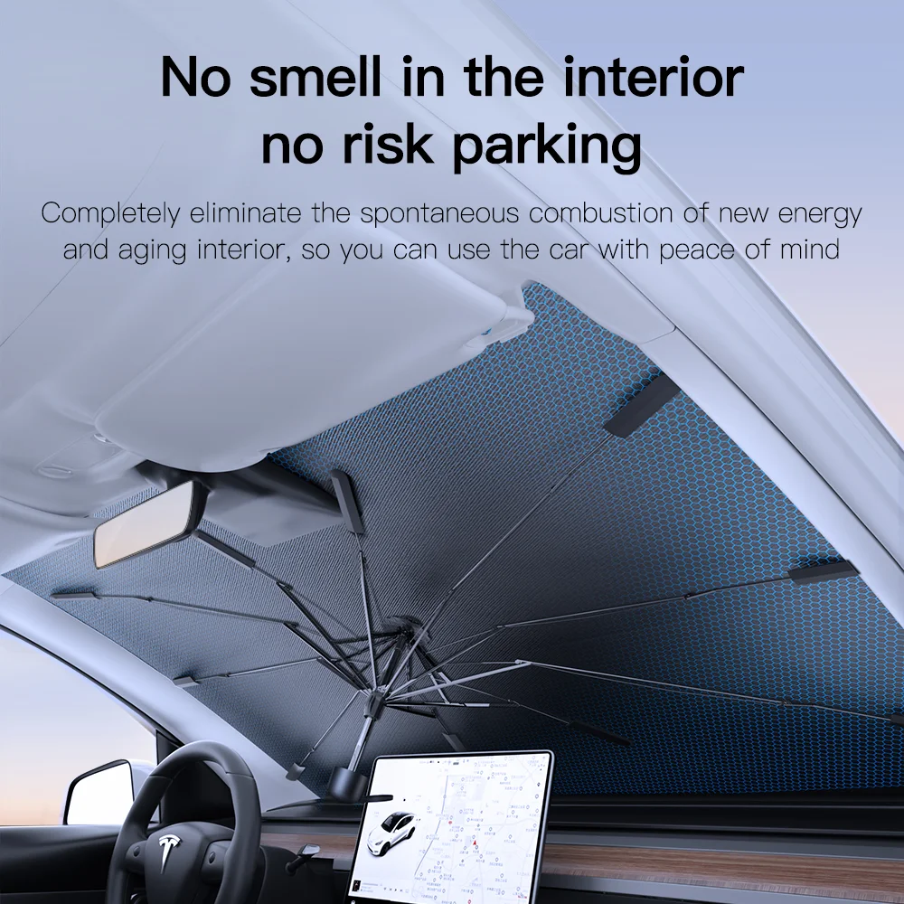 YONZEE Tesla Parasol Front Sunshade Awning For Tesla Model 3/Y