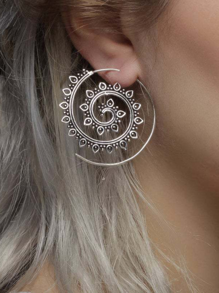 Comstylish Vintage Mandala Inspired Spiral Earrings