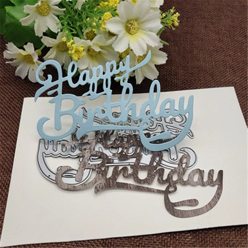 Happy birthday letters Metal Cutting Dies Stencils For DIY Scrapbooking Decorative Embossing Handcraft Die Cutting Template