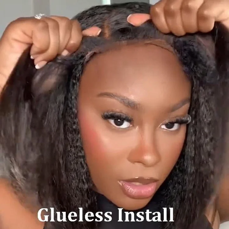 New Glueless Straight 200% Density Black Wig