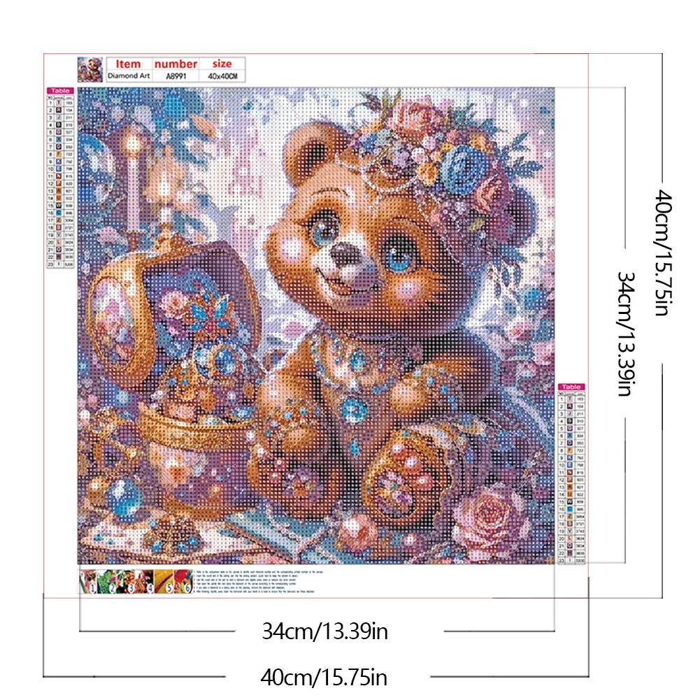 Full Round Diamond Painting 40*40cm - Bear