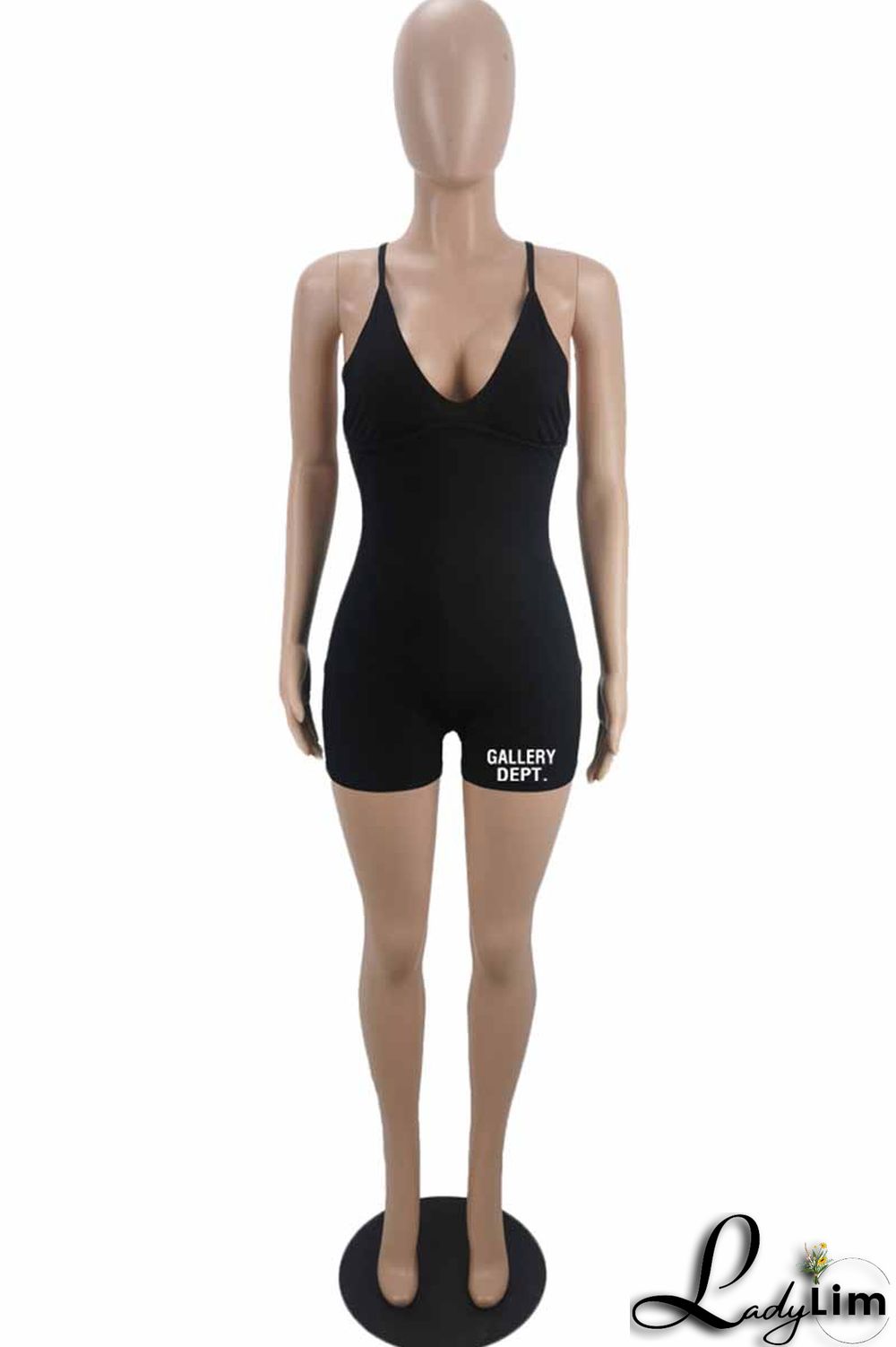 Purple Street Print Letter V Neck Jumpsuits