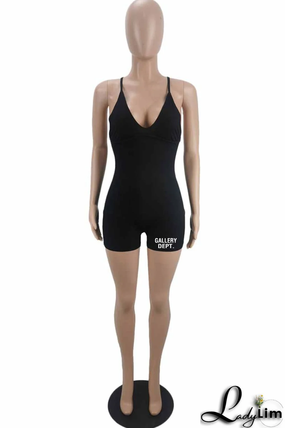 Purple Street Print Letter V Neck Jumpsuits