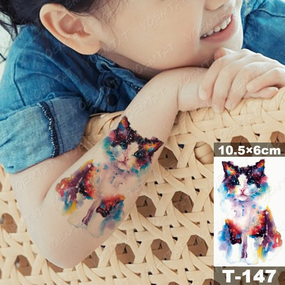 Waterproof Temporary Tattoo Sticker Moth Butterfly Wolf Snake Deer Panda Animal Flash Tatto Women Men Kids Body Art Fake Tattoos