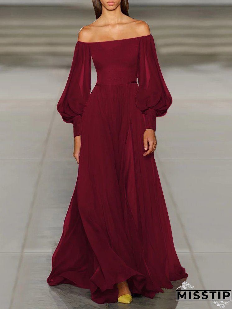 Temperament Fashion Sexy Chiffon Simple Evening Dresses