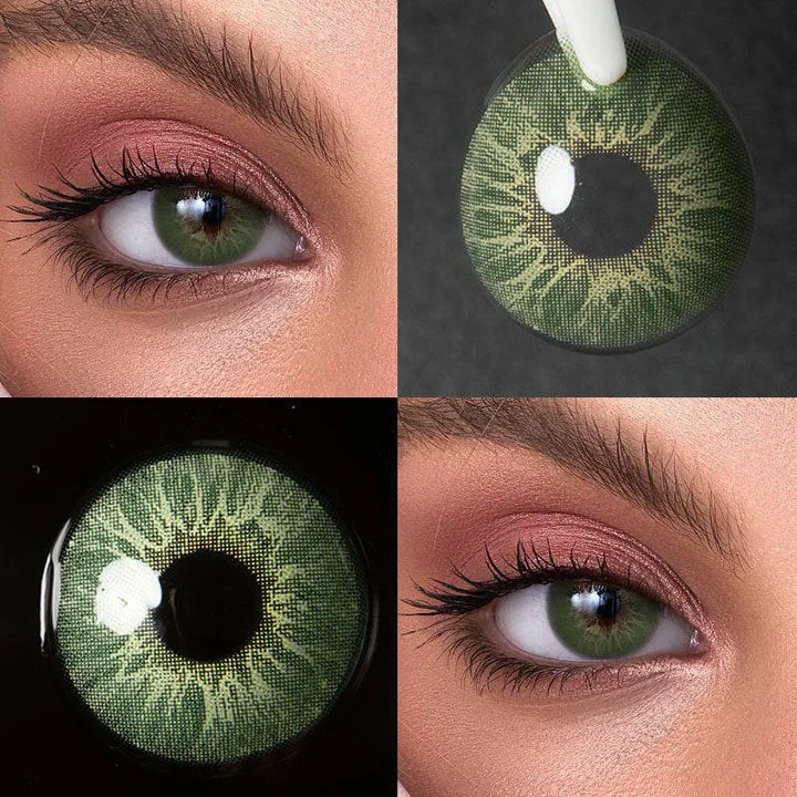 Mystery Green Prescription Colored Eye Contacts Lenses-Wherecolour