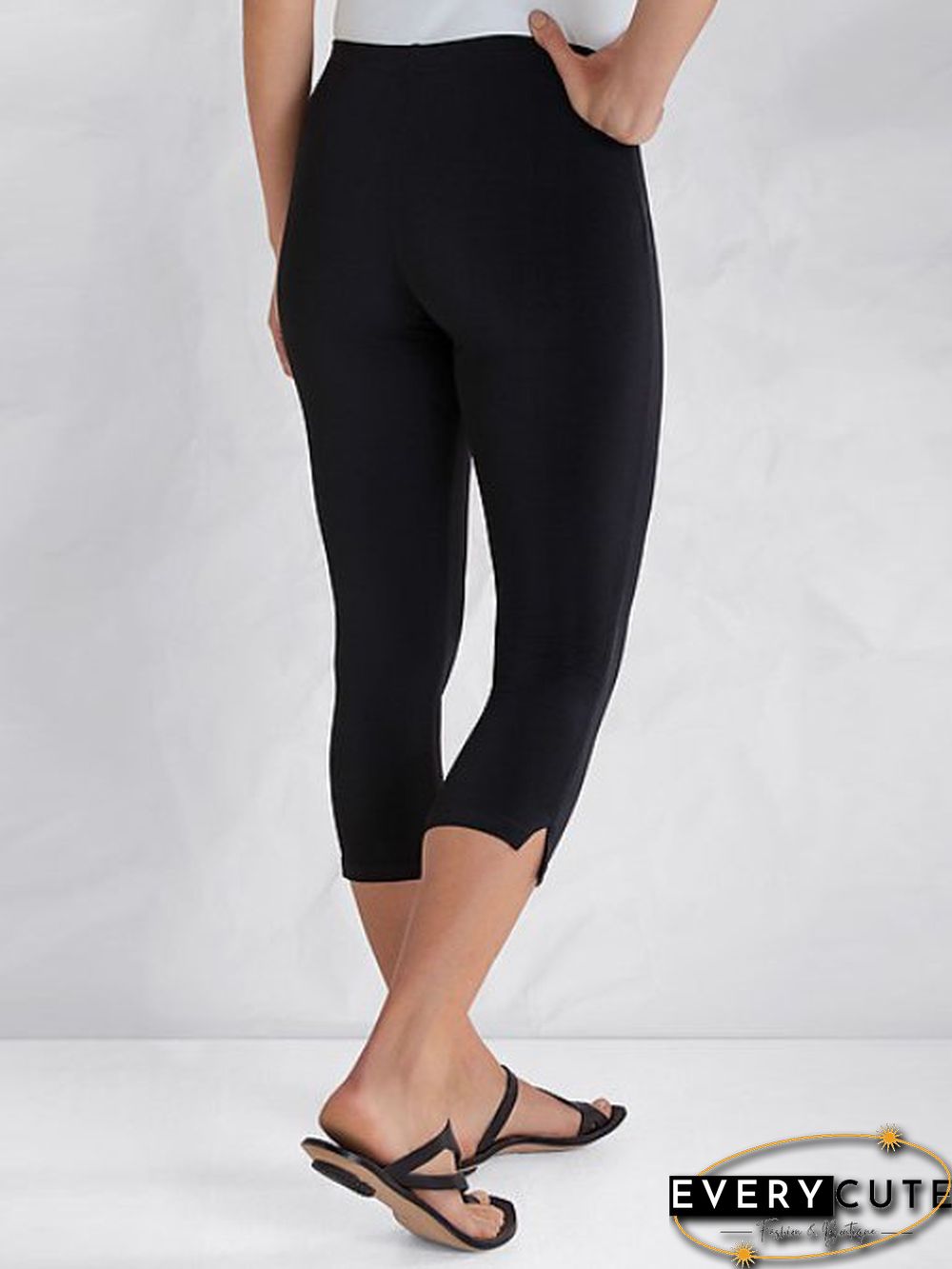 Sheath Cotton Plain Leggings