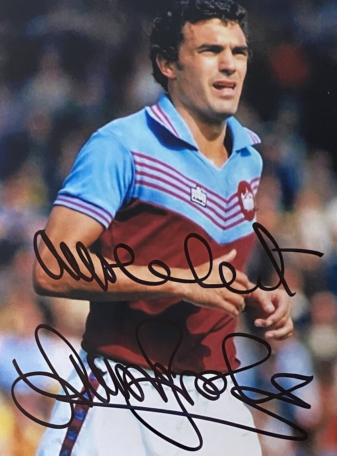 Sir Trevor Brooking Genuine Hand Signed West Ham United 6X4 Photo Poster painting 2