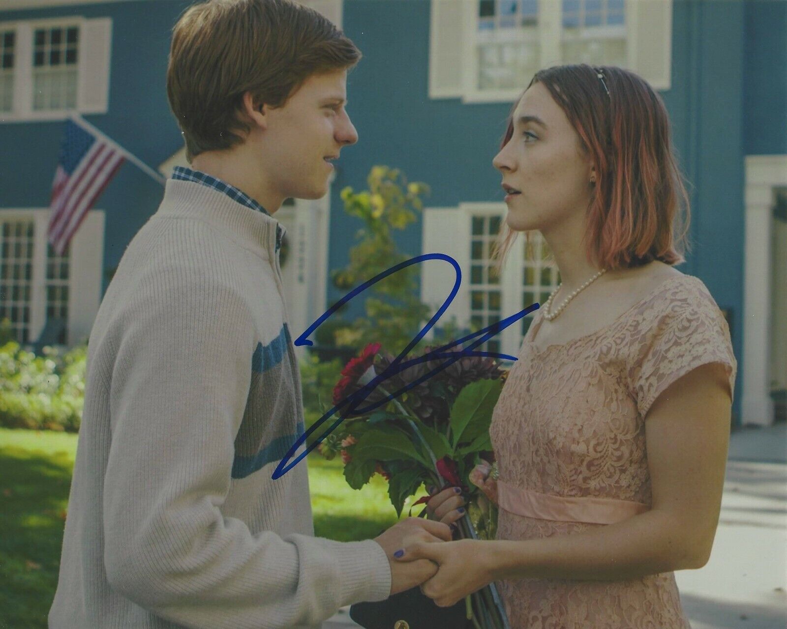 ACTOR LUCAS HEDGES SIGNED 'BOY ERASED' 8x10 MOVIE Photo Poster painting A w/COA LADY BIRD