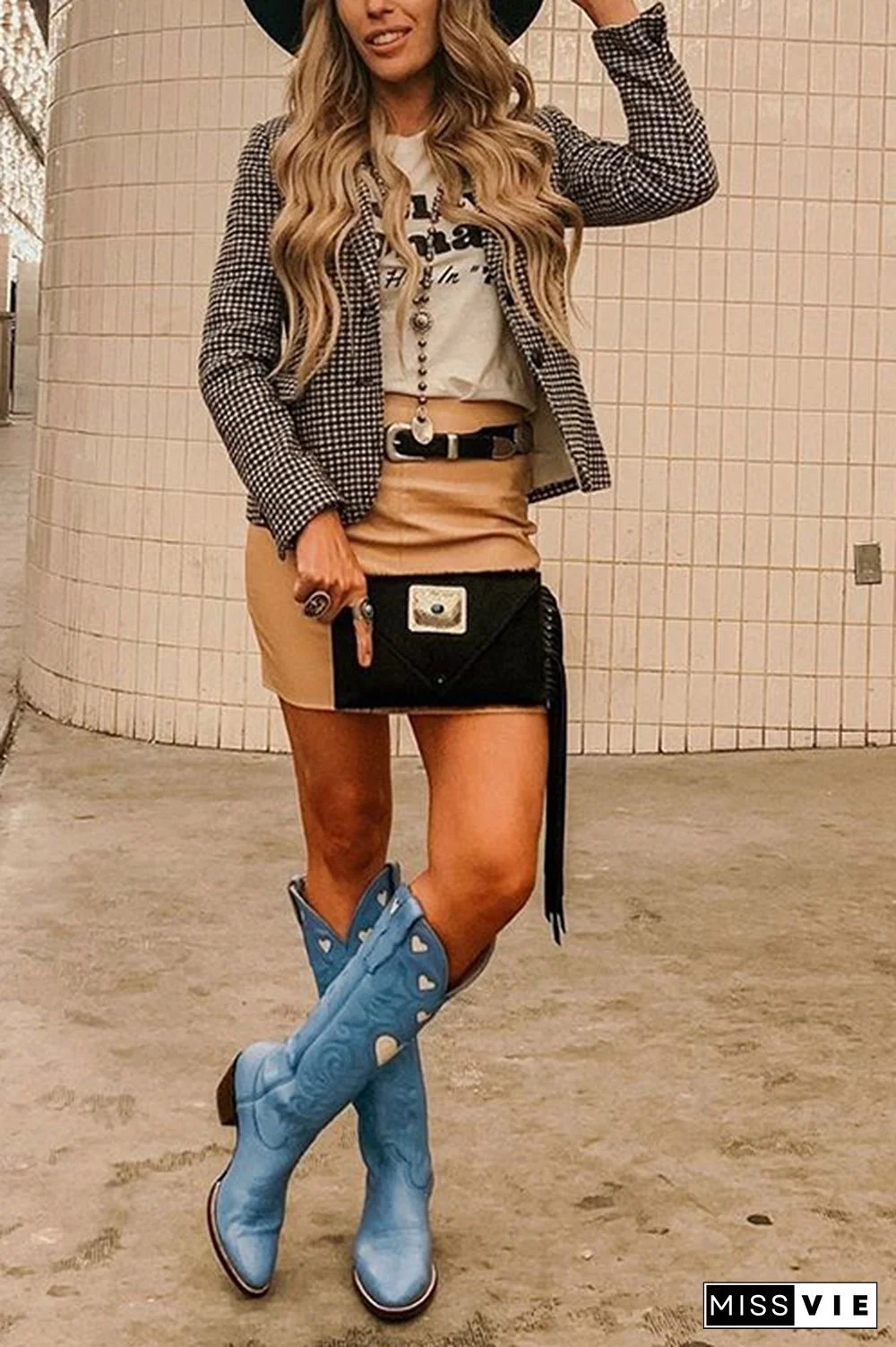 Heart Slip On Cowgirl Boots