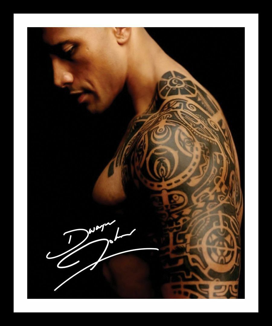 Dwayne Johnson - The Rock Autograph Signed & Framed Photo Poster painting 6