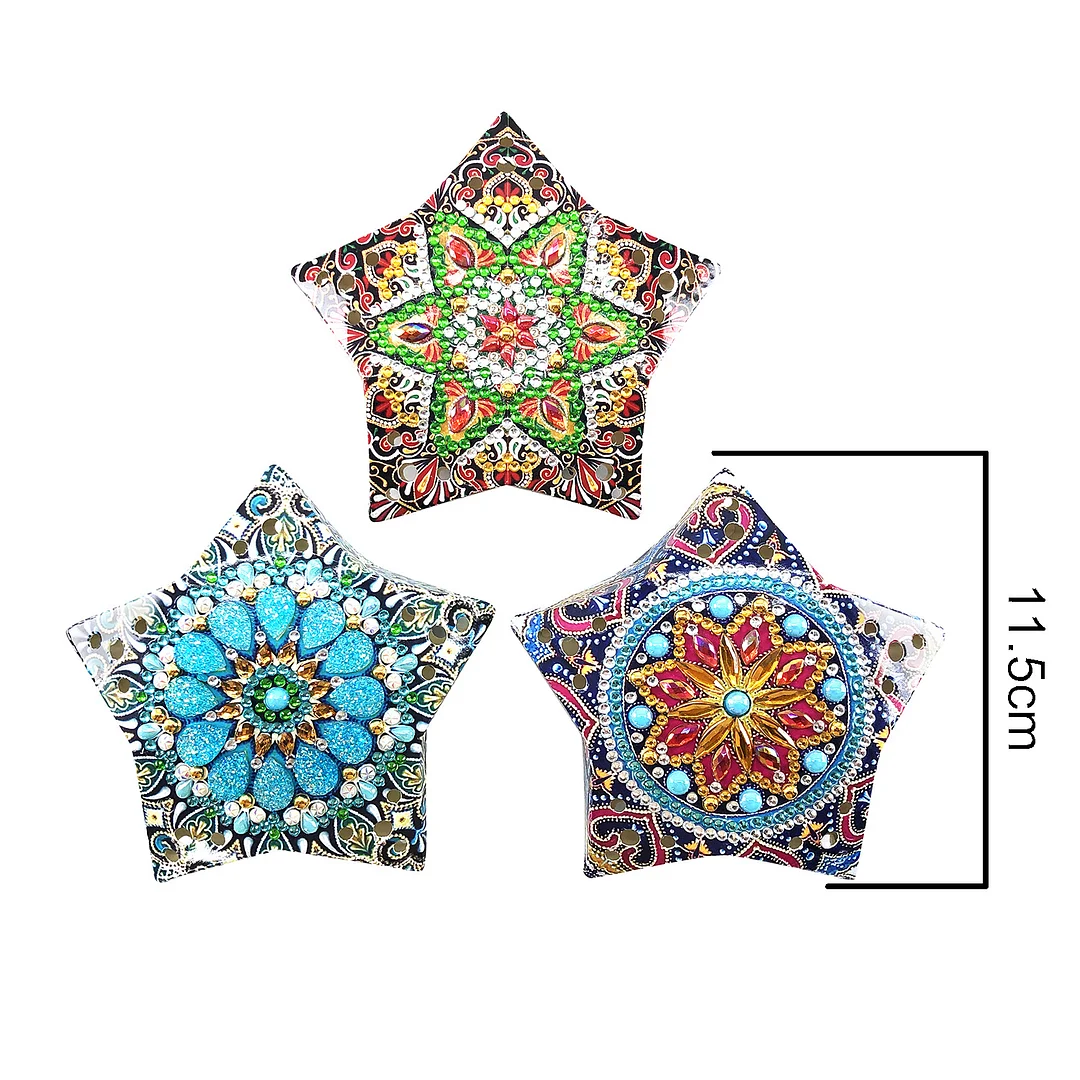 DIY Diamond Painting Christmas Tree LED Hanging Star Lights