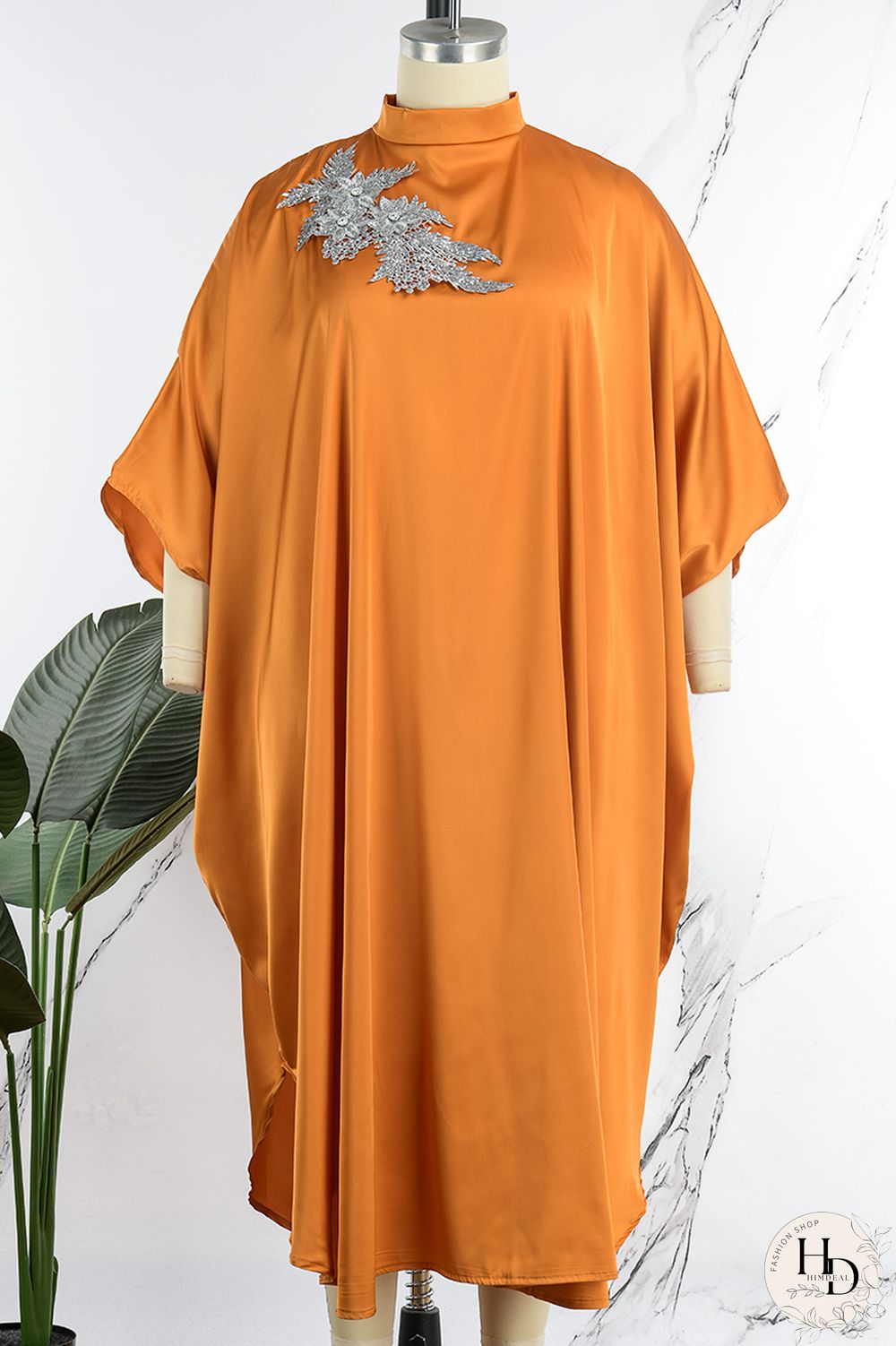 Yellow Casual Daily Solid Appliques Beading O Neck Long Dress Dresses