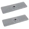 2Pcs Silicone Sink Splash Guard Quick Dry Water Catcher Mat for Sink (Grey)