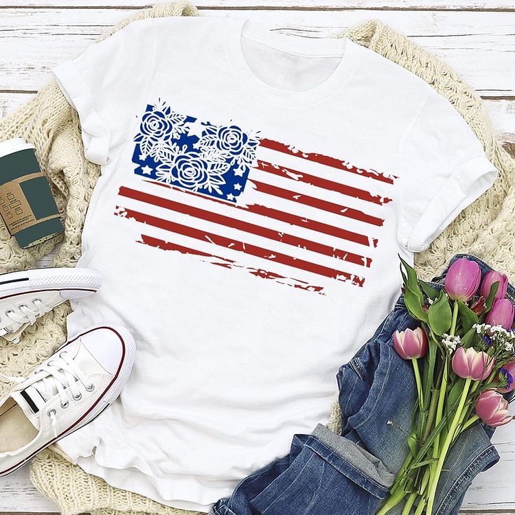 Independence Day Print Flag T-shirt Tee