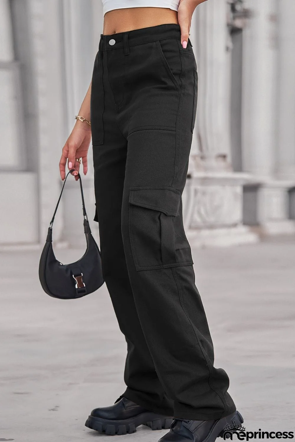 Long Straight Leg Jeans with Pockets