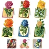 (US Local)6pcs Rose Diamond Painting Greeting Cards Handmade Diamond Art Cards for Adults