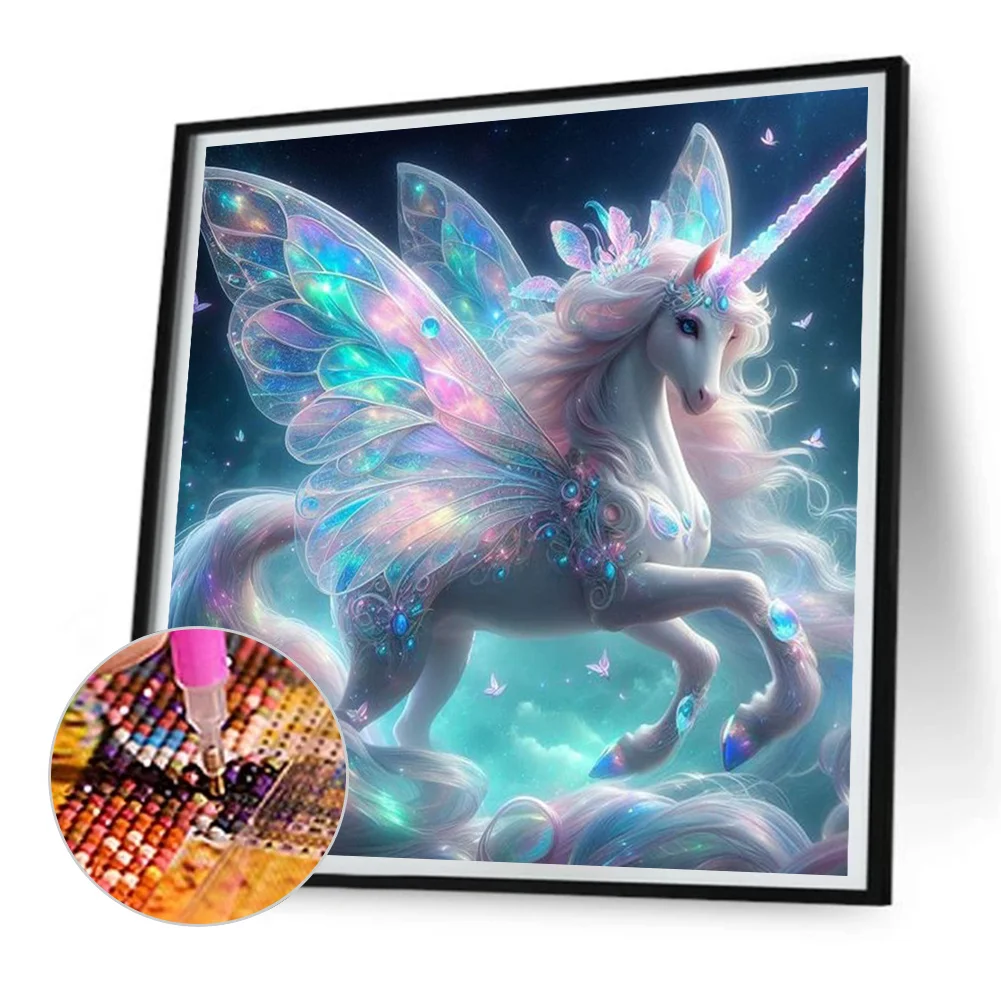 Diamond Painting - Full Round Drill - Dream Unicorn(Canvas|30*30cm)
