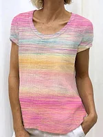 Vintage Cancer Awareness Ribbon Art Gradient Style Women's Linen T-shirt